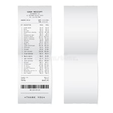 A shopper completing a purchase and receiving a receipt.
