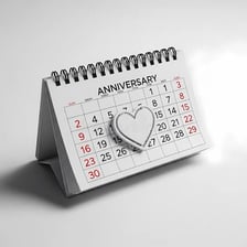 A calendar with one particular date marked to represent an occasion.