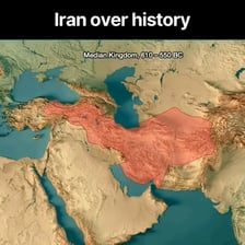 A historical map showing Persia in the region of modern Iran