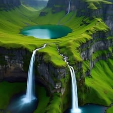 A lush green valley covered with vegetation