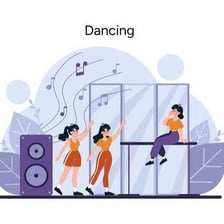 People moving rhythmically while dancing.