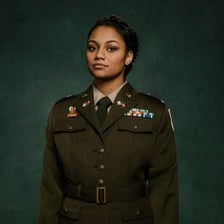 An army colonel wearing military uniform.