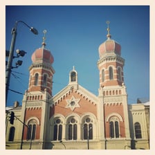 The exterior of a synagogue used as a Jewish place of worship