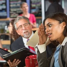 A person showing irritation during a conversation