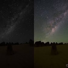 A person looking at the night sky without optical equipment