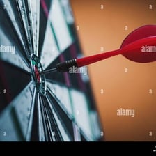 The central bullseye of a target