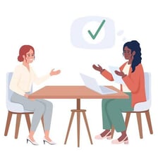 One person giving information to another in conversation