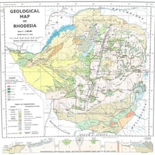 A historical map showing the former state of Rhodesia.