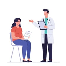 A doctor explaining information to a patient