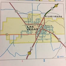 A simple letter-substitution diagram showing VEGAS changing its final S to N