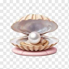 A lustrous pearl visible inside an opened oyster shell.