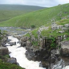 A landscape view of the Pennine hills in England