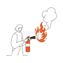 A controlled flame used to represent fire without depicting arson