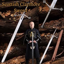 A large two-handed Scottish claymore sword.