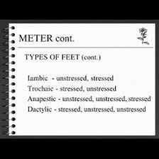 A simple educational diagram showing the unstressed-stressed pattern of an iamb.