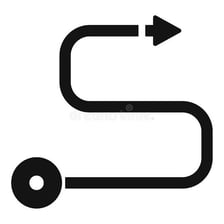 An arrow marking the beginning of a path.