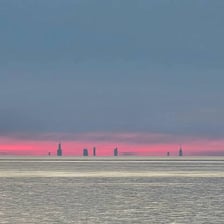 The Chicago skyline viewed from Lake Michigan