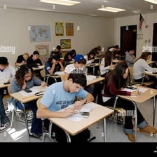 Students in a comprehensive school classroom.