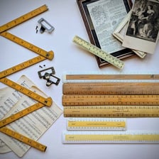 An old measuring ruler representing the historical unit called an ell.