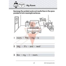 A simple word-building diagram showing REAR and RANGE joining to form REARRANGE