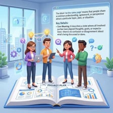 Several people looking at the same page of a document and agreeing.
