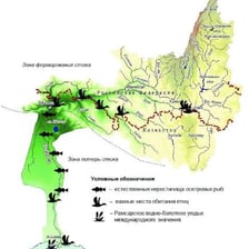 A map and landscape view of the Ural River.