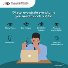 Medical illustration of eye strain caused by prolonged screen use