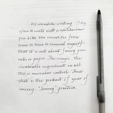A Bic ballpoint pen, representing the “writer” in the wordplay.