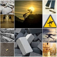 A physical obstacle blocking a path, illustrating a stumbling block.