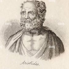 A bust or artistic depiction of Aristides of Athens