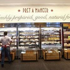 A Pret A Manger sandwich shop storefront