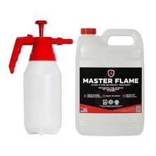 Fire-retardant material being sprayed onto a surface.