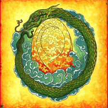 An egg used as a symbol of an origin or beginning.