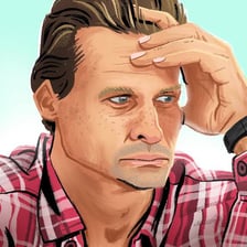 A visibly tired person with a drawn expression.