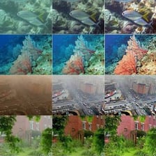 A before-and-after comparison illustrating an enhanced image.