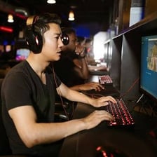 People playing an online multiplayer game together
