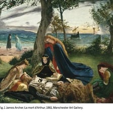 An Arthurian painting depicting Lancelot and Guinevere