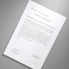 An official document being completed and signed.