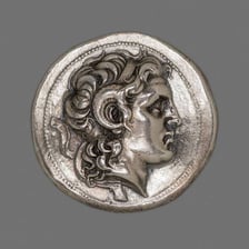 An ancient coin made from electrum, a gold-and-silver alloy