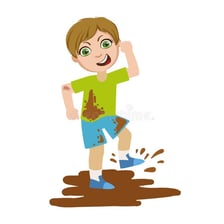 An illustration of a child behaving mischievously.