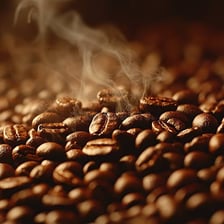 Steam rising from a cup of coffee, suggesting a pervasive aroma.