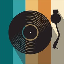 A visual combining a record disc with an editing pencil.