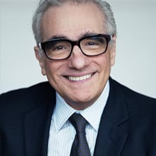 A portrait of film director Martin Scorsese.