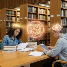 A focused student studying, representing intelligence and brightness.