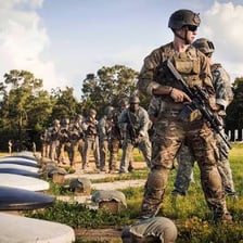 Soldiers standing ready for orders