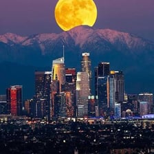 The Los Angeles skyline, representing an Angeleno and the city’s residents