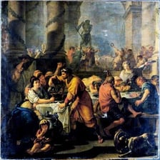 An artistic depiction of revelry at the ancient Roman Saturnalia festival