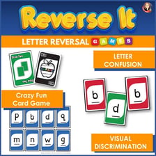 Letter tiles arranged to illustrate a word being reversed.