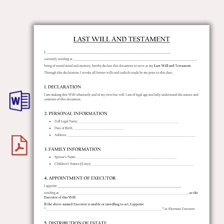 Legal documents representing the transfer of an estate by inheritance.