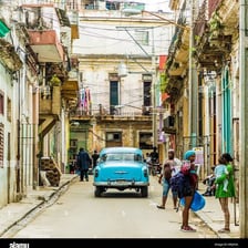 A colorful street scene in Havana, Cuba.